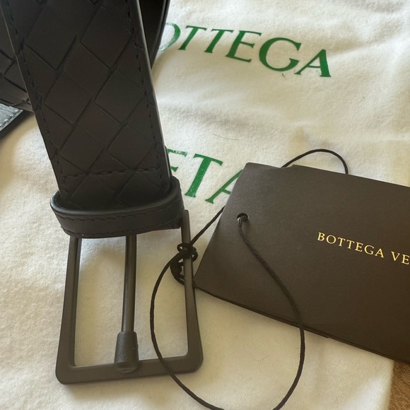 Bottega Veneta Blue Geometric Pattern Belt - Picture 3 of 11